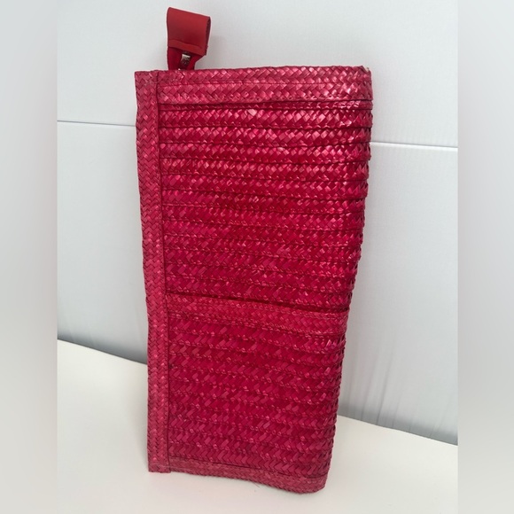 Red rattan zipped wristlet - Picture 4 of 8